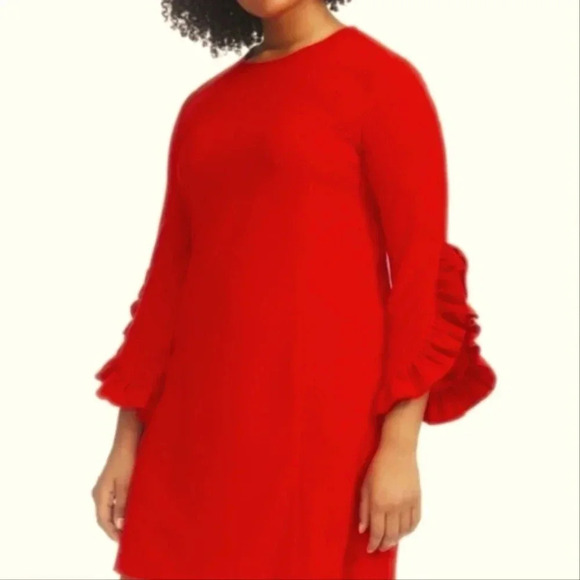 HILARY RADLEY for Katherine Barclay red Flutter sleeve sz M - Picture 4 of 12